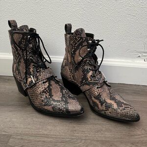 AllSaints Katy Boot in Snake Skin Print